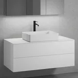 neoro n50 Unterschrank B: 120 cm mit 2 Auszügen, Waschtisch B: 58 cm weiß matt, B: 120.5 BN0065WM+BN0424WM+BN0404WM