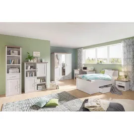 Begabino Kleiderschrank Luca 148 x 201 x 62 cm Pinie Weiß/Trüffel