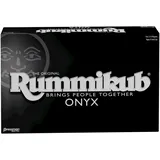 Rummikub Onyx-Edition – Anspruchsvolles Set mit einzigartigen schwarzen Rummikub-Fliesen und farbenfrohen gravierten Zahlen von Pressman, mehrfarbig