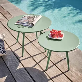 Oviala Couchtisch Ø 40 x 30 cm Salbeigrün