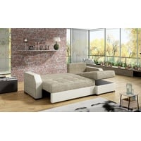 JVmoebel Ecksofa Schlafsofa Sofa Polster Wohnzimmer Ecksofa Funktions Couch Textil, Mit Bettfunktion beige