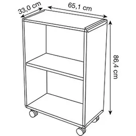 Paperflow Mobil Aktenregal 65,1 x 33,0 x 86,4 cm grau