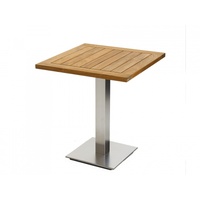 Niehoff Bistro Tisch Edelstahl Teak 68x68 - 140x95 cm