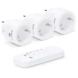 Sonero Funk-Steckdosen Set 2300 Watt | 1x Fernbedienung, 3x Steckdose für den Innenbereich, 30m Reichweite, kompaktes Design, weiß, S-RCS103, 3er Set