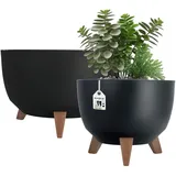 Kadax Blumentopf Set 29 Ø x 40 cm Schwarz