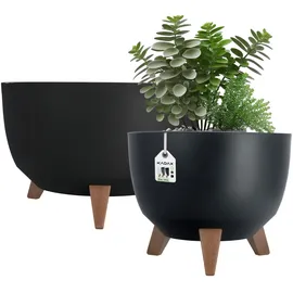 Kadax Blumentopf Set 29 Ø x 40 cm Schwarz
