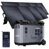 OUKITEL P5000 Pro 4000W Tragbare Powerstation mit 2X400W Solarpanel, 5120Wh Solar Generator, LiFePO4 Batterie, 1,2 Std Vollladung, 15 Ausgang, APP, Portable Power Station für Camping, Reisen, Wohnung