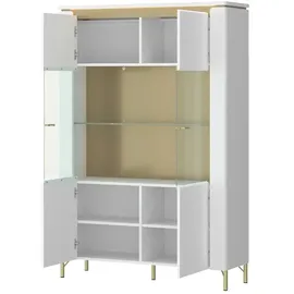 Möbel Kraft Vitrine 110,4 x 169 x 40 cm Weiß