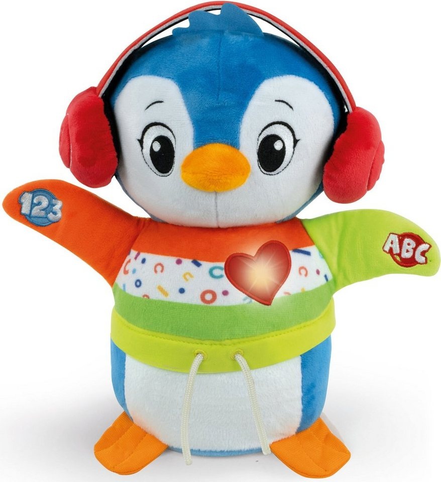 Clementoni® Kuscheltier Baby Clementoni, Tanz-mit-mir Pinguin, mit Licht- und Soundeffekten bunt