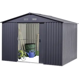 Floraworld Gartengerätehaus mit Satteldach 2,38 x 3,01 x 2,14 m anthrazit