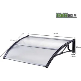 Trutzholm Vordach Pultvordach 75 x 120 cm schwarz