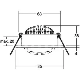 Brumberg Einbaustrahler 12646183DW rund schwarz Aluminium