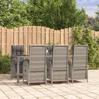 vidaXL Garten-Essgruppe 7-tlg. Grau