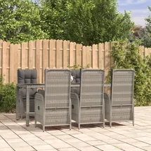 vidaXL Garten-Essgruppe 7-tlg. Grau