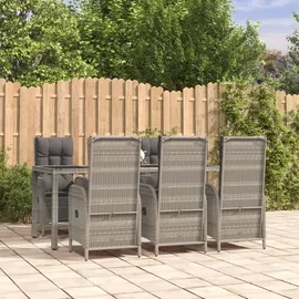 vidaXL Garten-Essgruppe 7-tlg. Grau