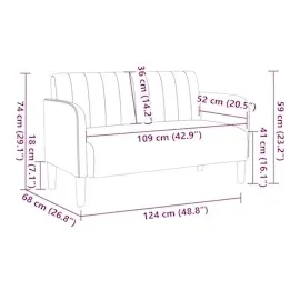 vidaXL Zweisitzer-Sofa Weinrot 109 cm Samt
