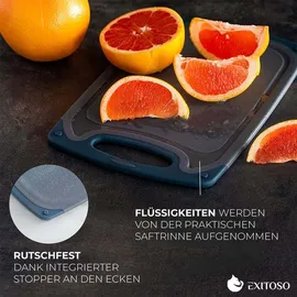 Exitoso Frühstücksbrett Marmor-Optik 6er-Set 15x25cm schwarz & Schwarz