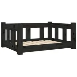 VidaXL Hundebett Massivholz Kiefer schwarz/ braun 50,5 cm, 28 cm, 65,5 cm