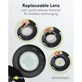 goobay LED-Klemm-Lupenleuchte Schwarz