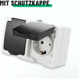 greate Aufputz Steckdose 2fach Grau 6 St.