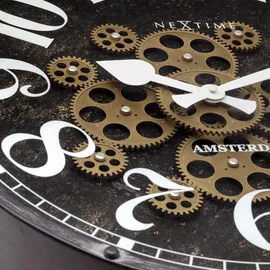 Nextime Quarzwanduhr Henry Ø 50 cm Alu, Eisen, Stahl & Metall Schwarz