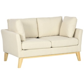 Homcom 2-Sitzer-Sofa mit Kissen Beige (Farbe: Beige)