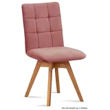 58 aufm Kessel Esszimmerstuhl Küchenstuhl drehbar (2er-Set) Doria 47x91x60 Eiche geölt/Rosewood (Lieferung bis Verwendungsstelle, 2 St), Stabiles Gestell aus Massivholz pflegeleichter Bezug aus Microfaser rosa