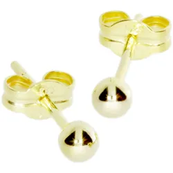 Paar Ohrstecker OSTSEE-SCHMUCK "Ostsee-Schmuck Ohrstecker Kugel 3 mm Ohrstecker Kugel 3 mm", gelb, Ohrringe, Damen, 3mm rund, Gelbgold 585