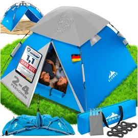 eloneo Wurfzelt 2-4 Personen Blau/Grau