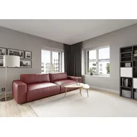 Big-Sofa MUSTERRING "LUCIA Mega Sofa, hoher Sitzkomfort, Breite 252cm, Kontrastnaht", rot (karminrot bax), B:252cm H:81cm T:124cm, Flachgewebe FLORIS (100% Polyester);Flachgewebe VALMONT (60% Baumwolle/ 40% Leinen);Microfaser CRONA (100% Polyester), Sofas, Big-Sofa, in vielen Qualitäten und 4 unterschiedlichen Nähten, 2,5-Sitzer