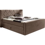 Places Of Style Boxspringbett »Atlanta«, taupe, , 86568222-0 Lu x us-Microfaser Stoff-Massivholz-Kunststoff,