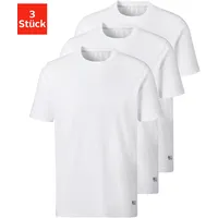H.I.S. T-Shirt "Unterziehshirt mit Rundhals", Herren, Gr. L, weiß, Single Jersey, Obermaterial: 95% Baumwolle, 5% Elasthan, unifarben, Basic, bequem normal, Rundhals, abgesteppte Kante, Shirts T-Shirt, aus Baumwoll-Mix