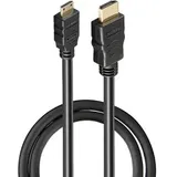 goobay HDMI-Kabel 74081 HDMI A Stecker/Mini C Stecker 1 m Schwarz