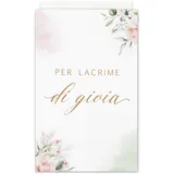 Italienisch Papiertüten lacrime di gioia Hochzeit Mini Tüten Für die Freudentränen Eukalyptus Verpackung Deko für Taschentücher Gastgeschenke Hochzeitsdeko (50 stück Pink)