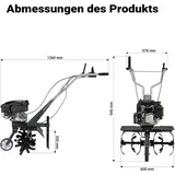 Wiltec Benzin Bodenhacke 60 cm 2,5 kW Viertaktmotor