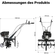 Wiltec Benzin Bodenhacke 60 cm 2,5 kW Viertaktmotor