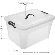 Juskys Aufbewahrungsbox 30 l 6-tlg. transparent/weiß