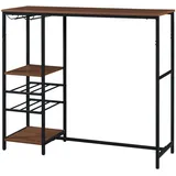 [en.casa] Bartisch Stjørdal 120 x 40 x 105 cm Schwarz/Walnussoptik