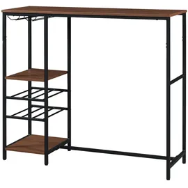 [en.casa] Bartisch Stjørdal 120 x 40 x 105 cm Schwarz/Walnussoptik
