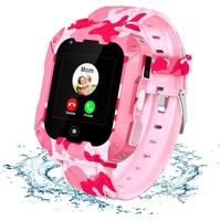 Smartwatch für Kinder, 4G-sichere Smartwatch mit abnehmbarem Gehäuse, GPS-Tracker, SOS-Anruf, Kamera-WLAN für Kinder, Studenten (Pink)