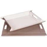 Freeform Wendetablett Tischset zweifarbig 55 x 41 cm Weiß / Taupe