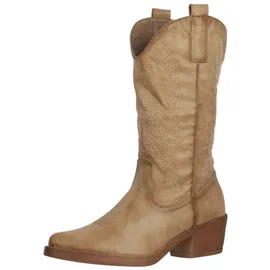 Elara Damen Cowboy Stiefel Biker Boots Chunkyrayan 301-A32P Khaki PU-38 - 38 EU