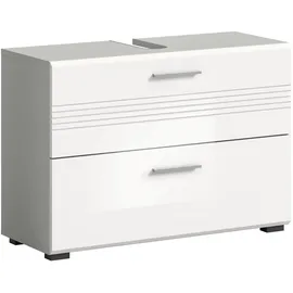 xonox.home Waschbeckenunterschrank 80 cm x 56 cm x 32 cm Grau-Weiß