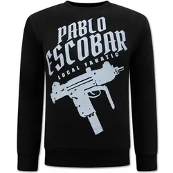 Local Fanatic  Sweatshirt Pablo Escobar Uzi Print  in Schwarz, EU L