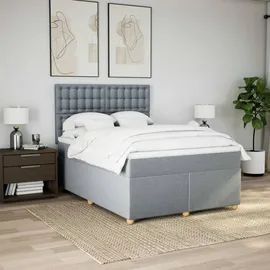 vidaXL Boxspringbett 140 x 200 cm Hellgrau
