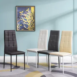 Albatros Esszimmerstühle RIMINI 6er Set, Rot - Edles Italienisches Design, Polsterstuhl Kunstleder-Bezug, Modern und Stilvoll am Esstisch-Küchenstuhl oder