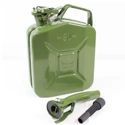 1x Benzinkanister Kraftstoffkanister Diesel Metall 5 Liter Olivgrün inkl. Aus...