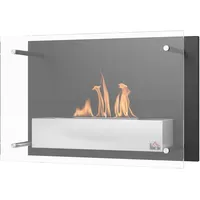Einbau-wandkamin Mit Bioethanol, 0,9-liter-brenner, Ca. 3 Stunden Brenndauer, 60 X 22 X 40 Cm (l X B X H), Schwarz