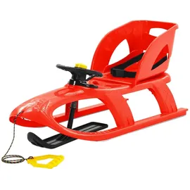 vidaXL Schlitten mit Sitz und Lenkrad Rot (102,5x40x23)