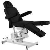 Activeshop Azzurro 706 Pedi Kosmetikliege Massageliege Massagetisch Massagestuhl Schwarz bis 200 kg belastbar Premium-PU-Leder mit 1 motoren 186 x 58 x (62,5-84,5) cm (L x W x H)